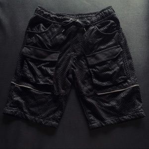 jersey zipper shorts